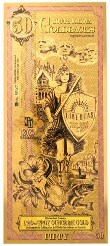 2025 South Dakota 50 Goldback (Libertas, Liberty)