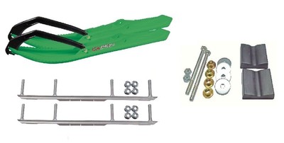 C&A Pro Green BX Snowmobile Skis w/ 6'' Shaper Bars Complete Kit Arctic Cat