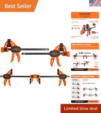 Woodworking Bar Clamps 6-Inch 4-Pack, Light Duty Spreader Clamp, 200 lbs Capa...