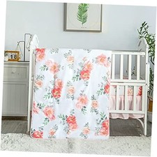 Baby Crib Bedding Set for Girls 3 Piece Standard Crib Watercolor Floral