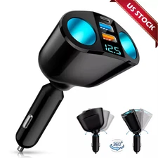 Dual USB Car Cigarette Lighter Socket Splitter Power Adapter Charger Outlet 12V