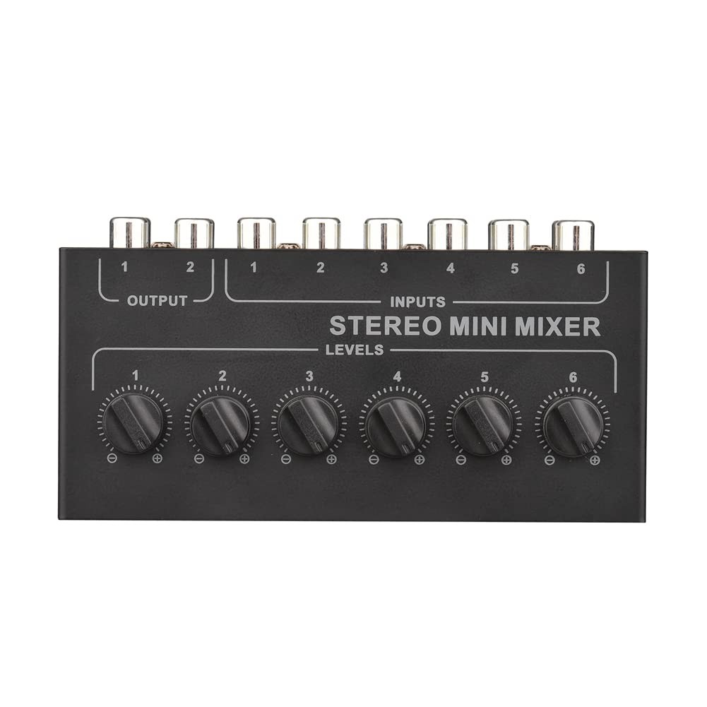 Mélangeur passif stéréo 6 voies avec 2 sorties audio pour console de mixage portable