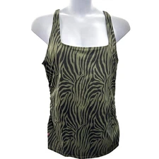 Ruby Ribbon Square Neck Sport Tank Size 48 Racerback Shelf Bra Style 1748 Olive