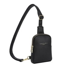 Travel Small Sling Bag Leather Crossbody for Women  Fanny Pack  Black