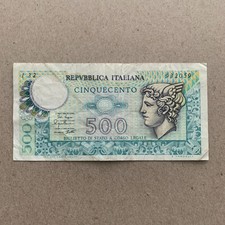 🇮🇹 Italy 500 Lire Banknote Roman God Mercury Currency Italian Paper Money Note