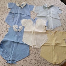 5 1940-50s Vintage 50s Embroidered Toddler Bodysuits Handmade Cotton