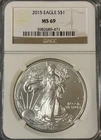 U.S. Mint 2015 American Silver Eagle $1 1 oz .999 Silver NGC MS69 3982689-471