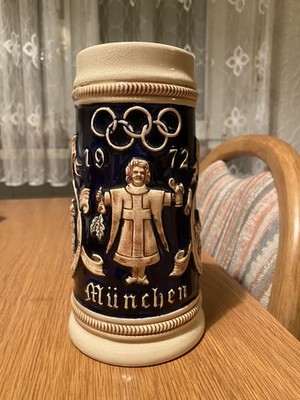 Antique Ceramic Beer Stein   Munich Olympics 1972   Collectible
