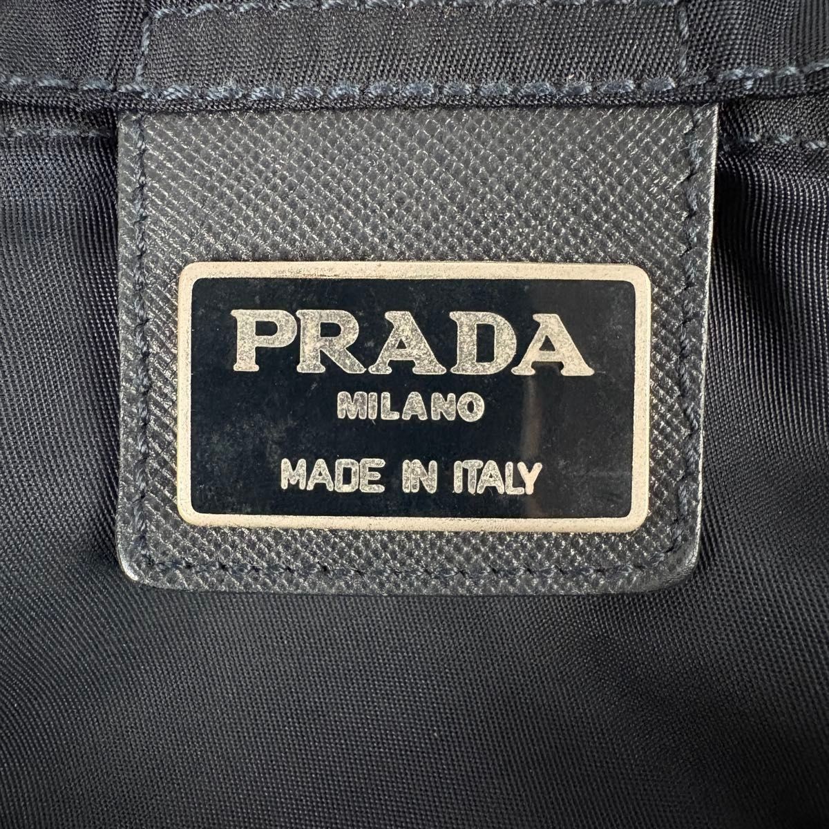 PRADA backpack tessuto nylon triangular logo navy… - image 15