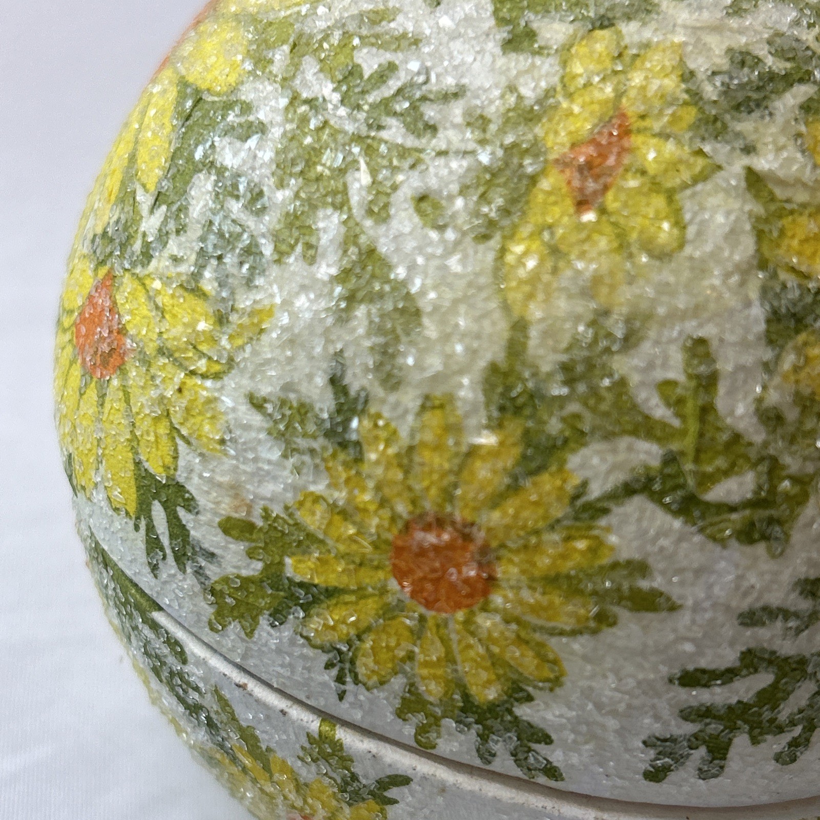 Club K Containers Vintage Sugar Decorated Easter Egg Container Ceramic Yellow Green ...