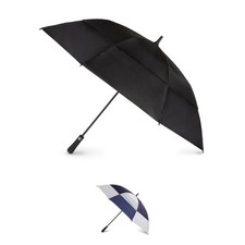 Totes Auto Open Large Vented Windproof Golf Umbrella with UV One Size, Black