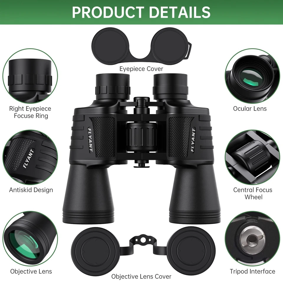 High Powered 20x50 Binoculars – Waterproof, Low Light Vision for Outdoor Use - Image 3 of 3