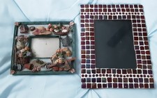 2 Unusual Decorative Photo Frames/Gardening (8x6cm Photo) Mosaic (14x10cm Photo)