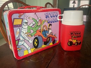 VINTAGE SPEED BUGGY LUNCHBOX AND THERMOS