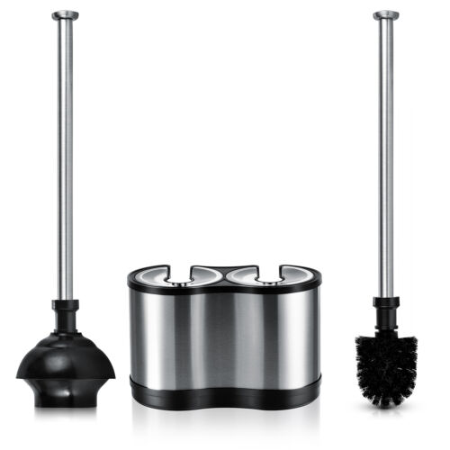 ToiletTree Products Stainless Steel Bathroom, Toilet Bowl Brush, and Plunger Set - Picture 1 of 12