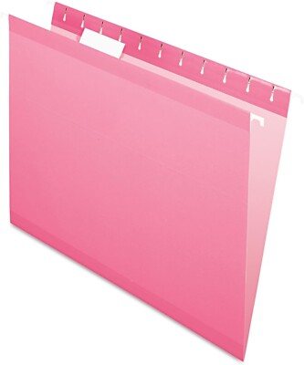 Pendaflex verstärkte hängende Aktenordner, Letter-Format, rosa, 1/5 Schnitt, 25/BX X50