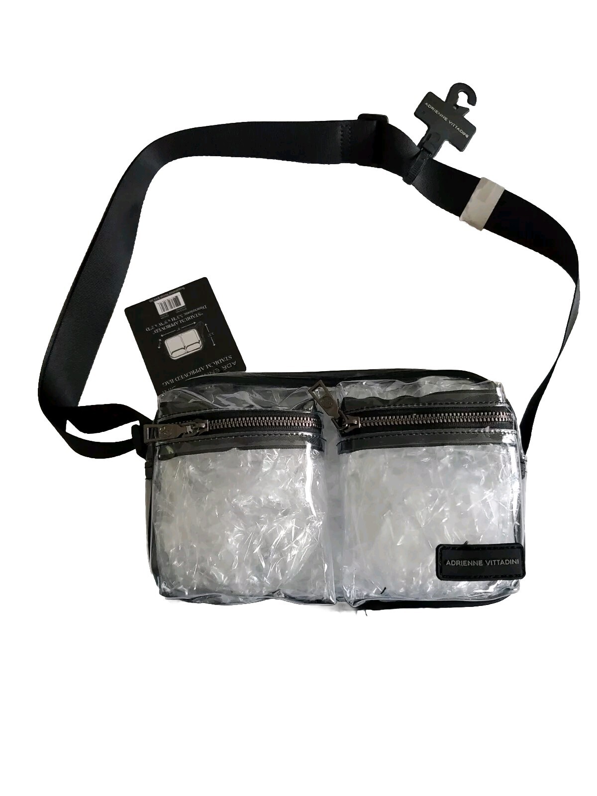 NWT Adrienne Vittadini Stadium Approved Bag Clear Transparent Crossbody Waist