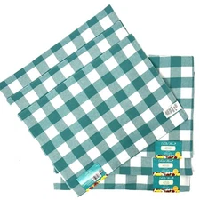 The Pioneer Woman Placemats Teal Charming Check Reversible Country Lot Set Of 11