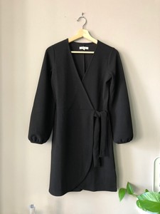 madewell black wrap dress