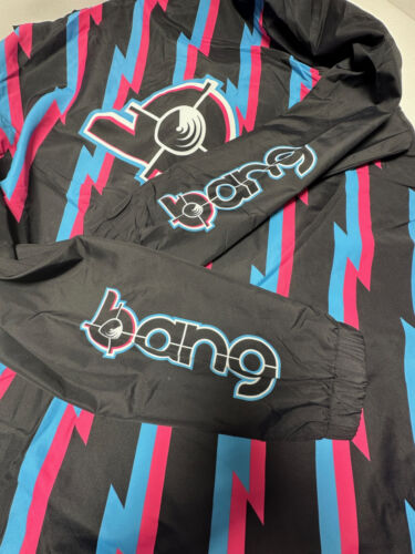 Bang Revolution Energy Drink Windbreaker Anorak Jacket M/L Black Pink Blue RARE - Picture 3 of 12