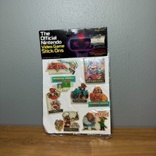 1988 Nintendo Official Video Game Stick-Ons Stickers Zelda Super Mario Bros VTG