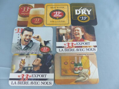 Lot of 7 different SOUS BOCK 33 EXPORT beer mats bierviltje Bierdeckel B16