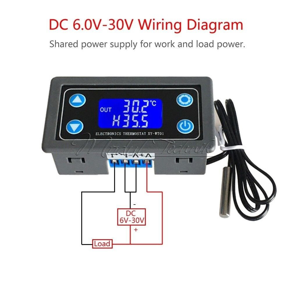 Termostato Digitale LCD DC 6-30V - Controllo Temperatura -50°C A 110°C Con Sonda Impermeabile - Foto 6
