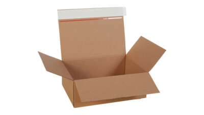 Automatikbodenkarton Automatikkarton Hermes Paket S 265 x 195 x 102 mm SK-Streif