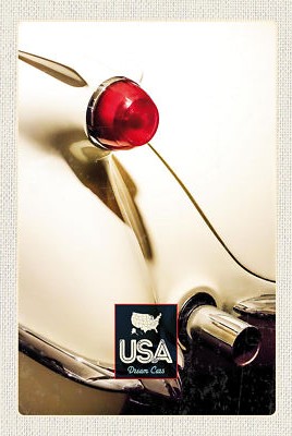 Blechschild 18x12 Amerika Oldtimer Amerika weiß Wand Deko Bar Kneipe Sammler Ges