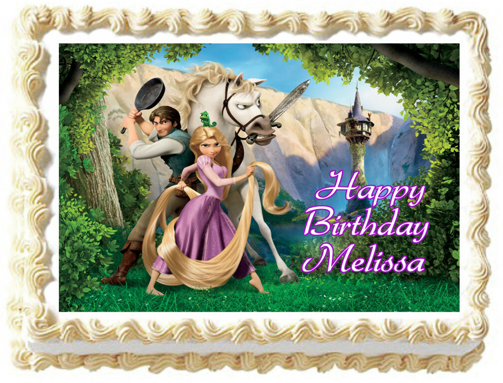 TANGLED Edible cake topper image Party decoration | eBay