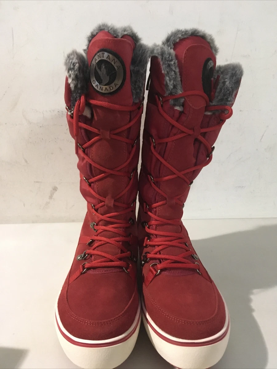 Santana Canada Womens Mixx2 Red Suede Leather Boot Size 10