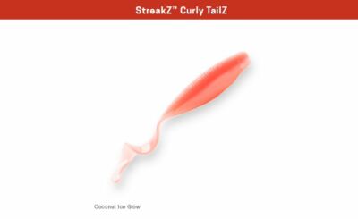 Z-Man StreakZ Curly TailZ 4'' - Coconut Ice Glow - 5 Pack Zman Soft Plastic 