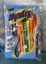 Paper-Mate MYSTIX 10 x Black Ink  Ball Point Pen Vintage 2002
