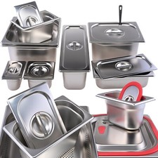 GN Behälter oder Deckel Gastronorm Edelstahl 1/9 1/6 1/4 1/3 1/2 2/3 2/4 1/1