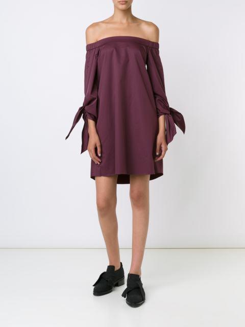 off shoulder dress long gown A Line Chiffon Off The Shoulder Wedding Guest Dresses with Slit
