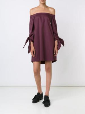 tibi off the shoulder dress Off-The-Shoulder Knee-Length Dress