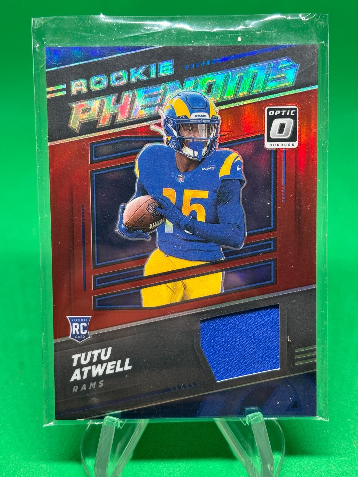 2021 Donruss Optic Rookie Phenoms Patch Tutu Atwell Los Angeles Rams #RP-20 NFL Card