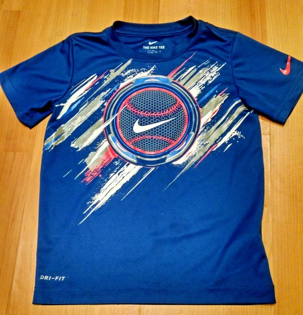 Boys Kids Youth NIKE Shirt Blue Baseball short sleeves Size 67 eBay