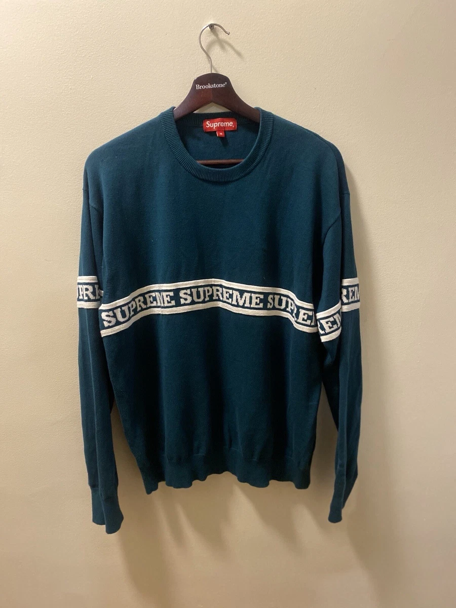 Supreme Logo Stripe Knit Top Sz Medium