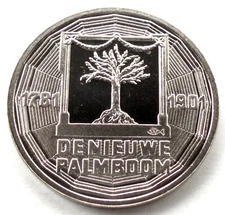 NETHERLANDS SCHIEDAM 2½ EURO 1998 DE NIEUWE PALMBOOM 1781 UNC 30mm 9.3g SS3.1