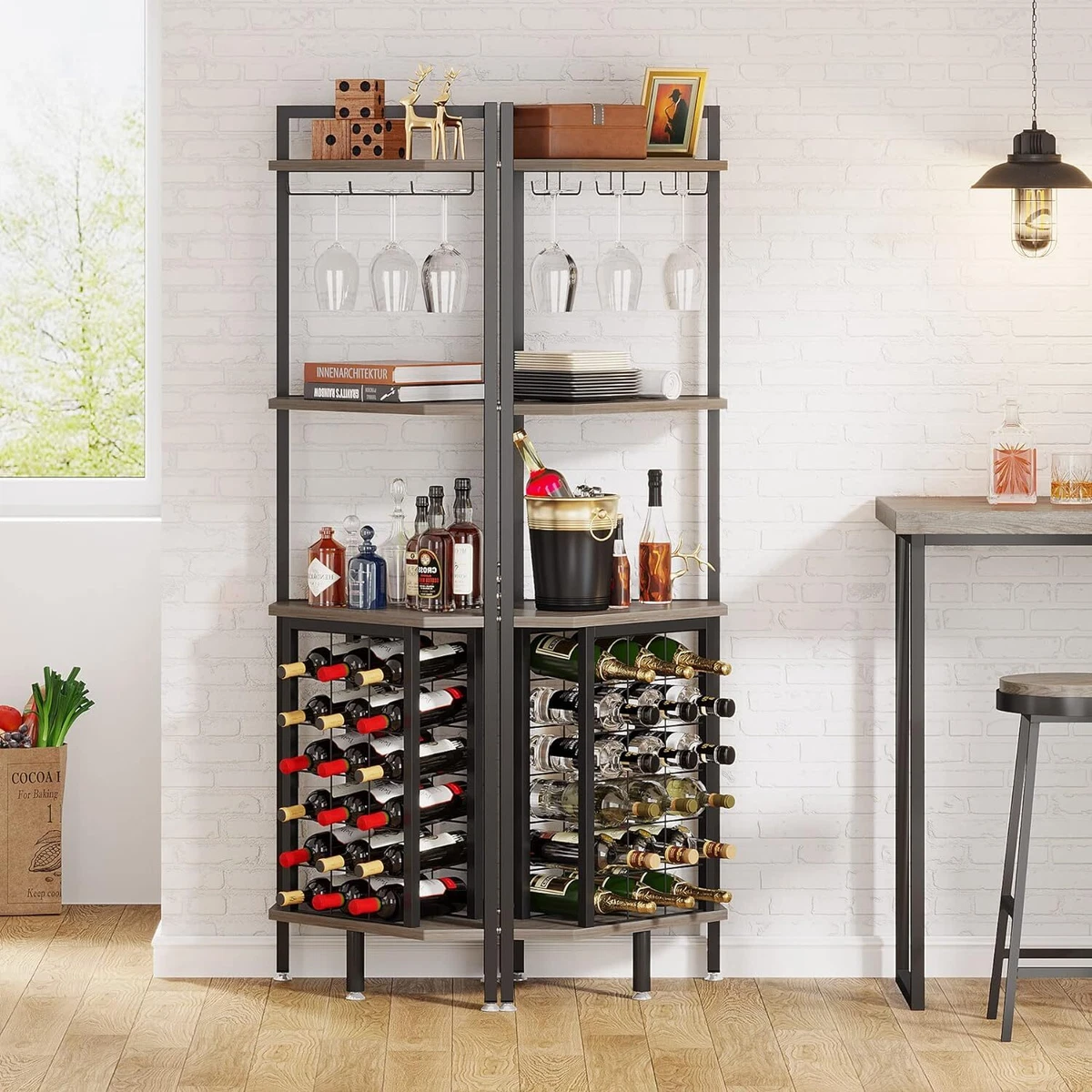 Corner bar online with wine storage