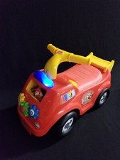 Disney Mickey Mouse Ride On Scooter Learning Walker Red Fire Truck Lights Sounds