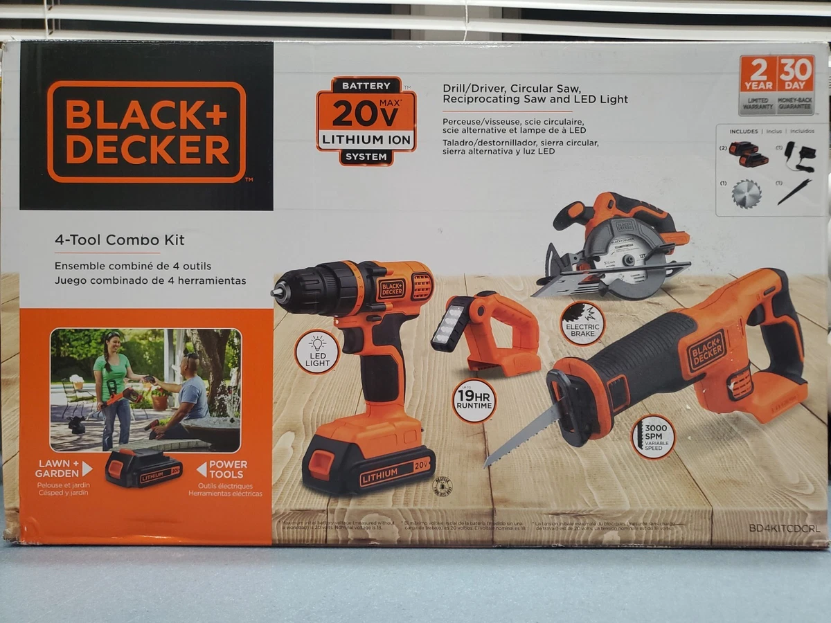 Black and Decker 20V 4 Tool Combo Kit BD4KITCDCRL from Black and