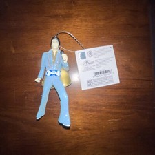 Blue Suit Elvis Presley with Microphone Christmas Tree Ornament - New No Box