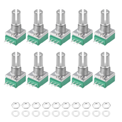 10pcs 100K Ohm Variable Resistors Single Rotary Carbon Film Potentiometer