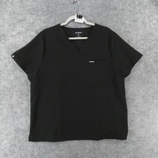 Jaanuu Scrub Top Womens Extra Large Stretch Black Medical w Pocket
