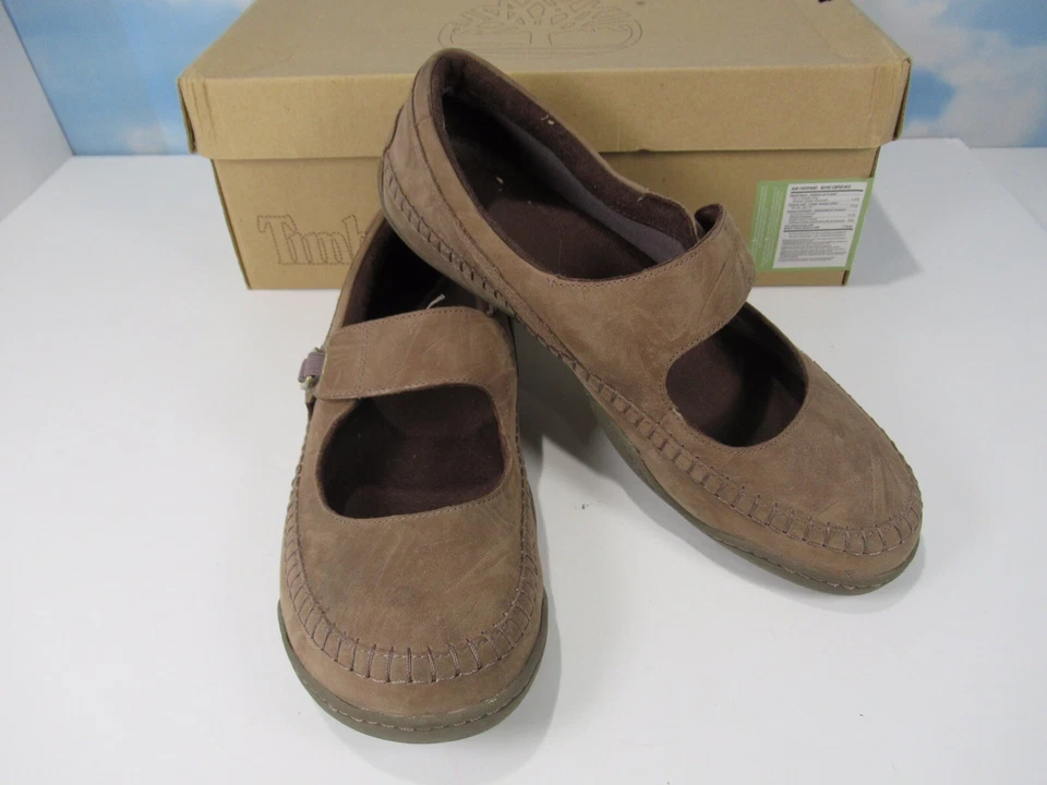 Mocasines TIMBERLAND Earthkeepers cuero marrón topo Mary Jane 9,5 3318 rm Foto 2 de 4