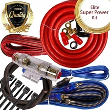 Complete 2500W 4 Gauge Car Amplifier Installation Wiring Kit Amp PK3 4 Ga Red