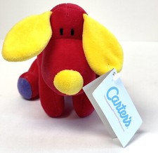 Vintage Carters Red Yellow Dog Plush Colored Dots Prestige Toy Corp NEW Rare 