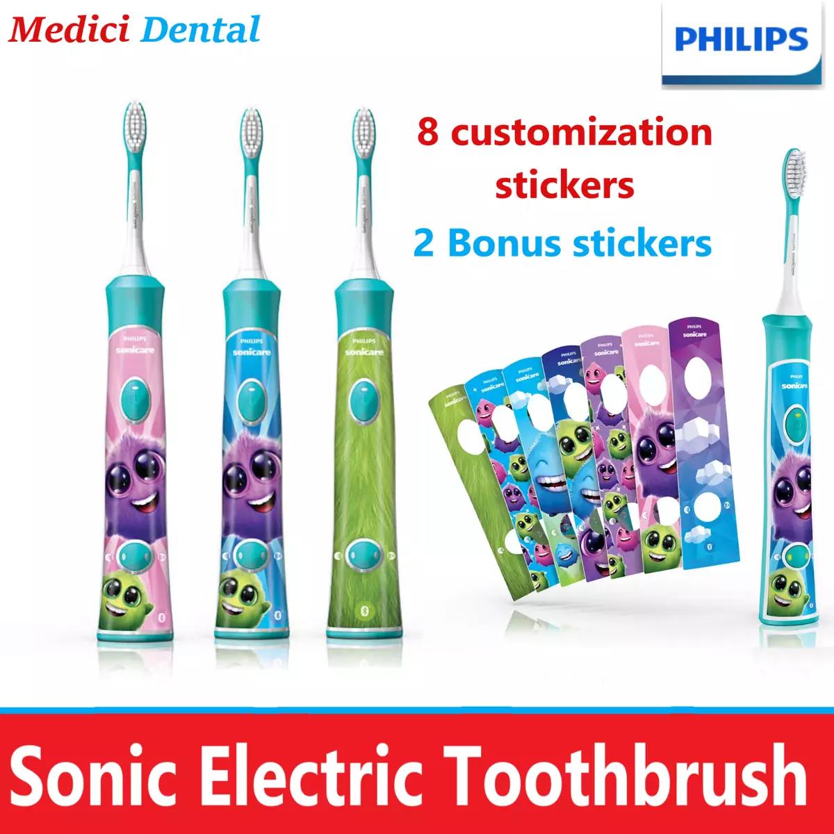 Dental Philips Sonicare For Kids Sonic Electric Toothbrush Built in Bluetooth